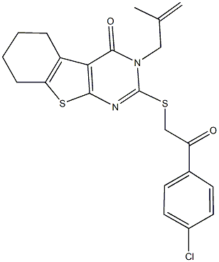 2-{[2-(4-chlorophenyl)-2-oxoethyl]sulfanyl}-3-(2-methyl-2-propenyl)-5,6,7,8-tetrahydro[1]benzothieno[2,3-d]pyrimidin-4(3H)-one Structure