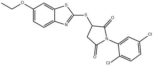 1-(2,5-dichlorophenyl)-3-[(6-ethoxy-1,3-benzothiazol-2-yl)sulfanyl]-2,5-pyrrolidinedione Structure