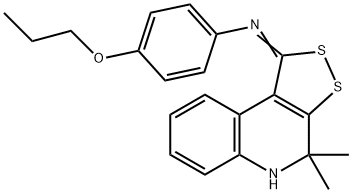 N-(4,4-dimethyl-4,5-dihydro-1H-[1,2]dithiolo[3,4-c]quinolin-1-ylidene)-N-(4-propoxyphenyl)amine 구조식 이미지