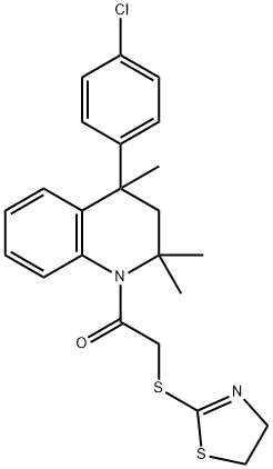 4-(4-chlorophenyl)-1-[(4,5-dihydro-1,3-thiazol-2-ylsulfanyl)acetyl]-2,2,4-trimethyl-1,2,3,4-tetrahydroquinoline Structure