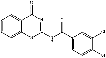 3,4-dichloro-N-(4-oxo-3,4-dihydro-2H-1,3-benzothiazin-2-ylidene)benzamide 구조식 이미지