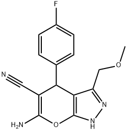 6-amino-4-(4-fluorophenyl)-3-(methoxymethyl)-1,4-dihydropyrano[2,3-c]pyrazole-5-carbonitrile Structure