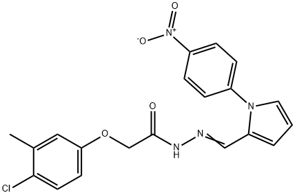 2-(4-chloro-3-methylphenoxy)-N'-[(1-{4-nitrophenyl}-1H-pyrrol-2-yl)methylene]acetohydrazide Structure