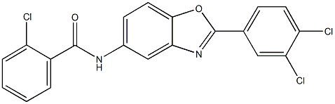 2-chloro-N-[2-(3,4-dichlorophenyl)-1,3-benzoxazol-5-yl]benzamide Structure
