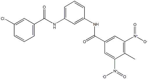 N-{3-[(3-chlorobenzoyl)amino]phenyl}-3,5-bisnitro-4-methylbenzamide Structure