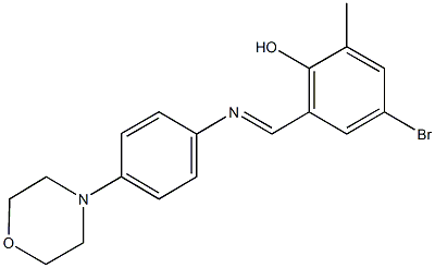4-bromo-2-methyl-6-({[4-(4-morpholinyl)phenyl]imino}methyl)phenol 구조식 이미지