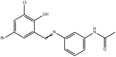 N-{3-[(5-bromo-3-chloro-2-hydroxybenzylidene)amino]phenyl}acetamide Structure