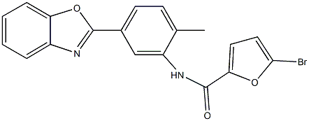 N-[5-(1,3-benzoxazol-2-yl)-2-methylphenyl]-5-bromo-2-furamide 구조식 이미지