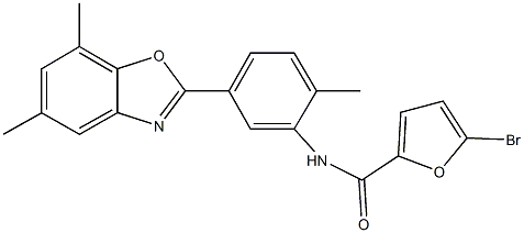5-bromo-N-[5-(5,7-dimethyl-1,3-benzoxazol-2-yl)-2-methylphenyl]-2-furamide Structure