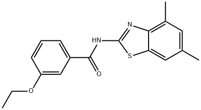 N-(4,6-dimethyl-1,3-benzothiazol-2-yl)-3-ethoxybenzamide 구조식 이미지