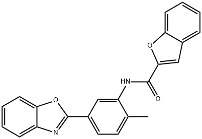 N-[5-(1,3-benzoxazol-2-yl)-2-methylphenyl]-1-benzofuran-2-carboxamide 구조식 이미지