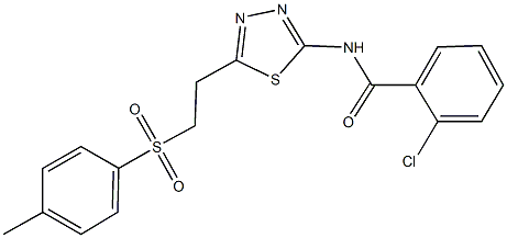 2-chloro-N-(5-{2-[(4-methylphenyl)sulfonyl]ethyl}-1,3,4-thiadiazol-2-yl)benzamide Structure