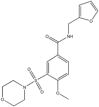 N-(2-furylmethyl)-4-methoxy-3-(4-morpholinylsulfonyl)benzamide 구조식 이미지