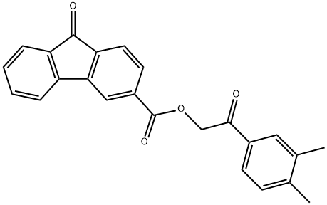 2-(3,4-dimethylphenyl)-2-oxoethyl 9-oxo-9H-fluorene-3-carboxylate 구조식 이미지