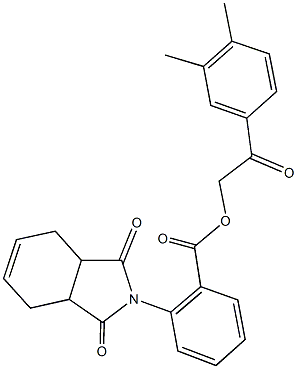 2-(3,4-dimethylphenyl)-2-oxoethyl 2-(1,3-dioxo-1,3,3a,4,7,7a-hexahydro-2H-isoindol-2-yl)benzoate Structure