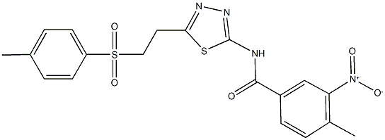 3-nitro-4-methyl-N-(5-{2-[(4-methylphenyl)sulfonyl]ethyl}-1,3,4-thiadiazol-2-yl)benzamide 구조식 이미지