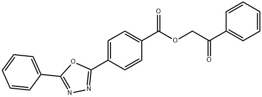 2-oxo-2-phenylethyl 4-(5-phenyl-1,3,4-oxadiazol-2-yl)benzoate 구조식 이미지