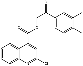 2-(3,4-dimethylphenyl)-2-oxoethyl 2-chloro-4-quinolinecarboxylate Structure