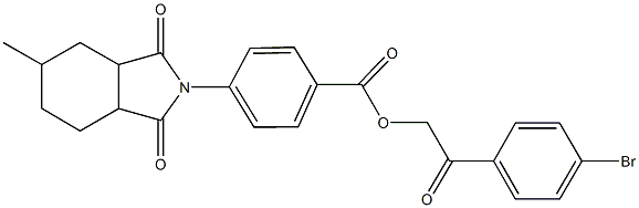 2-(4-bromophenyl)-2-oxoethyl 4-(5-methyl-1,3-dioxooctahydro-2H-isoindol-2-yl)benzoate Structure
