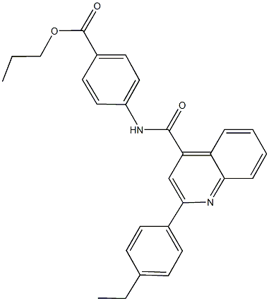 propyl 4-({[2-(4-ethylphenyl)-4-quinolinyl]carbonyl}amino)benzoate 구조식 이미지