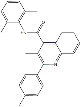 N-(2,6-dimethylphenyl)-3-methyl-2-(4-methylphenyl)-4-quinolinecarboxamide 구조식 이미지