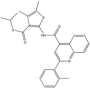 isopropyl 4,5-dimethyl-2-({[2-(2-methylphenyl)-4-quinolinyl]carbonyl}amino)-3-thiophenecarboxylate 구조식 이미지