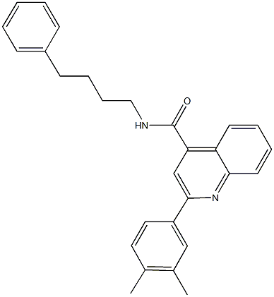 2-(3,4-dimethylphenyl)-N-(4-phenylbutyl)-4-quinolinecarboxamide 구조식 이미지