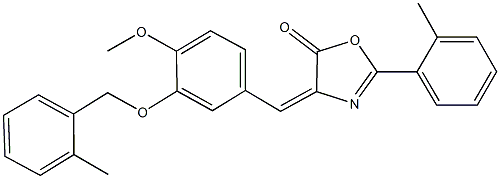 4-{4-methoxy-3-[(2-methylbenzyl)oxy]benzylidene}-2-(2-methylphenyl)-1,3-oxazol-5(4H)-one Structure