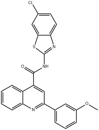 N-(6-chloro-1,3-benzothiazol-2-yl)-2-(3-methoxyphenyl)-4-quinolinecarboxamide 구조식 이미지