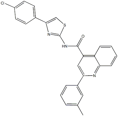 N-[4-(4-chlorophenyl)-1,3-thiazol-2-yl]-2-(3-methylphenyl)-4-quinolinecarboxamide Structure