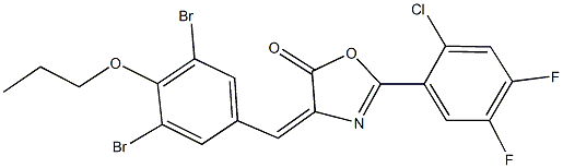 2-(2-chloro-4,5-difluorophenyl)-4-(3,5-dibromo-4-propoxybenzylidene)-1,3-oxazol-5(4H)-one 구조식 이미지