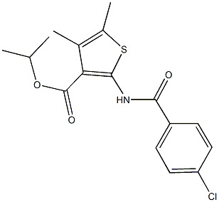 isopropyl 2-[(4-chlorobenzoyl)amino]-4,5-dimethyl-3-thiophenecarboxylate Structure