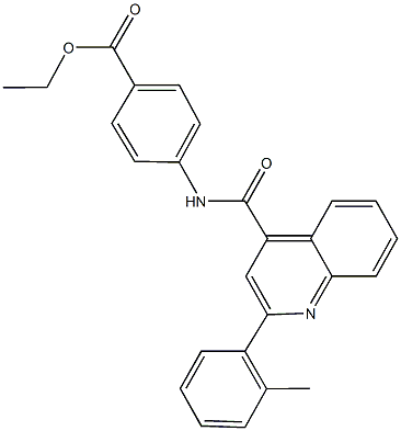 ethyl 4-({[2-(2-methylphenyl)-4-quinolinyl]carbonyl}amino)benzoate 구조식 이미지