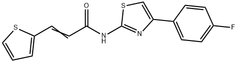 N-[4-(4-fluorophenyl)-1,3-thiazol-2-yl]-3-(2-thienyl)acrylamide 구조식 이미지