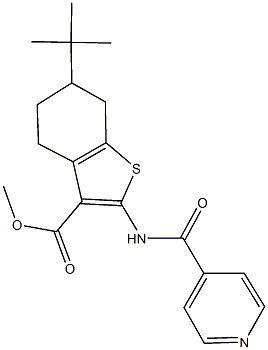 methyl 6-tert-butyl-2-(isonicotinoylamino)-4,5,6,7-tetrahydro-1-benzothiophene-3-carboxylate 구조식 이미지