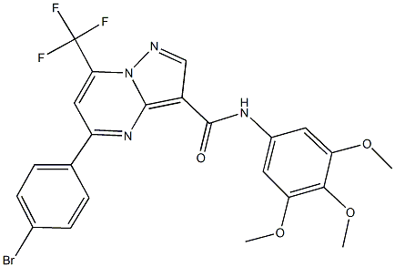 5-(4-bromophenyl)-7-(trifluoromethyl)-N-(3,4,5-trimethoxyphenyl)pyrazolo[1,5-a]pyrimidine-3-carboxamide 구조식 이미지