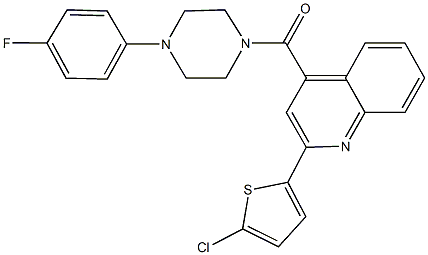 2-(5-chloro-2-thienyl)-4-{[4-(4-fluorophenyl)-1-piperazinyl]carbonyl}quinoline Structure