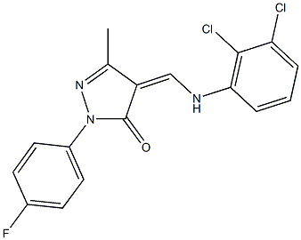 4-[(2,3-dichloroanilino)methylene]-2-(4-fluorophenyl)-5-methyl-2,4-dihydro-3H-pyrazol-3-one Structure
