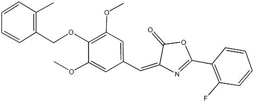 4-{3,5-dimethoxy-4-[(2-methylbenzyl)oxy]benzylidene}-2-(2-fluorophenyl)-1,3-oxazol-5(4H)-one Structure