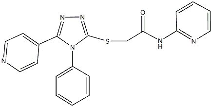 2-{[4-phenyl-5-(4-pyridinyl)-4H-1,2,4-triazol-3-yl]sulfanyl}-N-(2-pyridinyl)acetamide 구조식 이미지