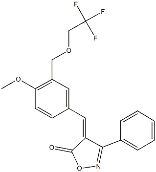 4-{4-methoxy-3-[(2,2,2-trifluoroethoxy)methyl]benzylidene}-3-phenyl-5(4H)-isoxazolone 구조식 이미지