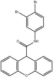 N-(3,4-dibromophenyl)-9H-xanthene-9-carboxamide 구조식 이미지