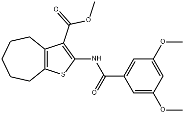 methyl 2-[(3,5-dimethoxybenzoyl)amino]-5,6,7,8-tetrahydro-4H-cyclohepta[b]thiophene-3-carboxylate 구조식 이미지