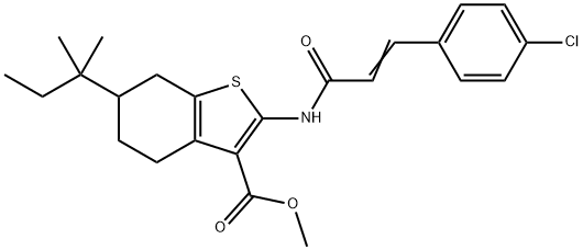 methyl 2-{[3-(4-chlorophenyl)acryloyl]amino}-6-tert-pentyl-4,5,6,7-tetrahydro-1-benzothiophene-3-carboxylate Structure