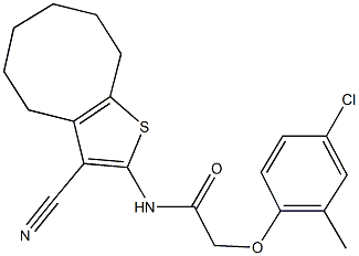 2-(4-chloro-2-methylphenoxy)-N-(3-cyano-4,5,6,7,8,9-hexahydrocycloocta[b]thiophen-2-yl)acetamide Structure