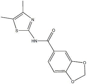 N-(4,5-dimethyl-1,3-thiazol-2-yl)-1,3-benzodioxole-5-carboxamide 구조식 이미지