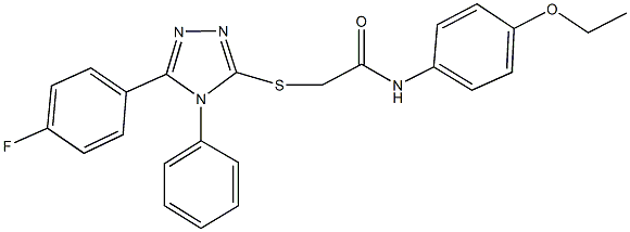 N-(4-ethoxyphenyl)-2-{[5-(4-fluorophenyl)-4-phenyl-4H-1,2,4-triazol-3-yl]sulfanyl}acetamide 구조식 이미지