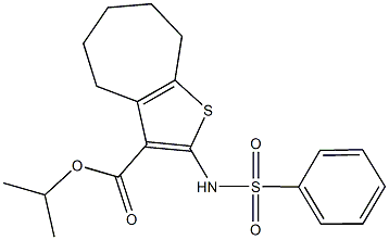 isopropyl 2-[(phenylsulfonyl)amino]-5,6,7,8-tetrahydro-4H-cyclohepta[b]thiophene-3-carboxylate 구조식 이미지