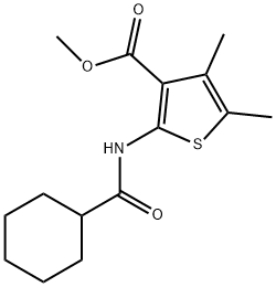 methyl 2-[(cyclohexylcarbonyl)amino]-4,5-dimethyl-3-thiophenecarboxylate Structure