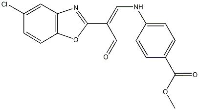 methyl 4-{[2-(5-chloro-1,3-benzoxazol-2-yl)-3-oxo-1-propenyl]amino}benzoate 구조식 이미지